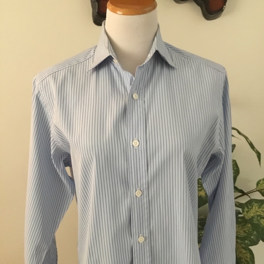 SEIZE OUR VINGT MENS PIN-STRIPPED BUTTON DOWN SHIRT/ SIZE 15/33 - Picture 2 of 10